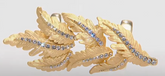 RFM Goldtone Crystal Leaf-Design Knuckle Ring, Size 6